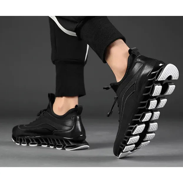 Leather Blade Sports Shoes, Casual Running Shoes for Men - householdessential