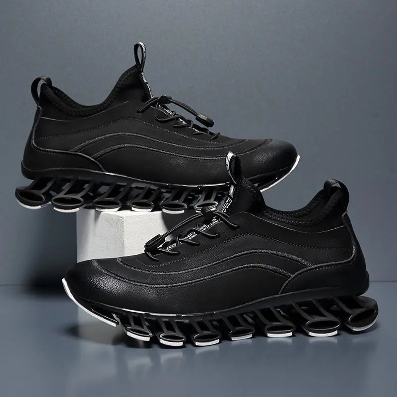 Leather Blade Sports Shoes, Casual Running Shoes for Men - householdessential
