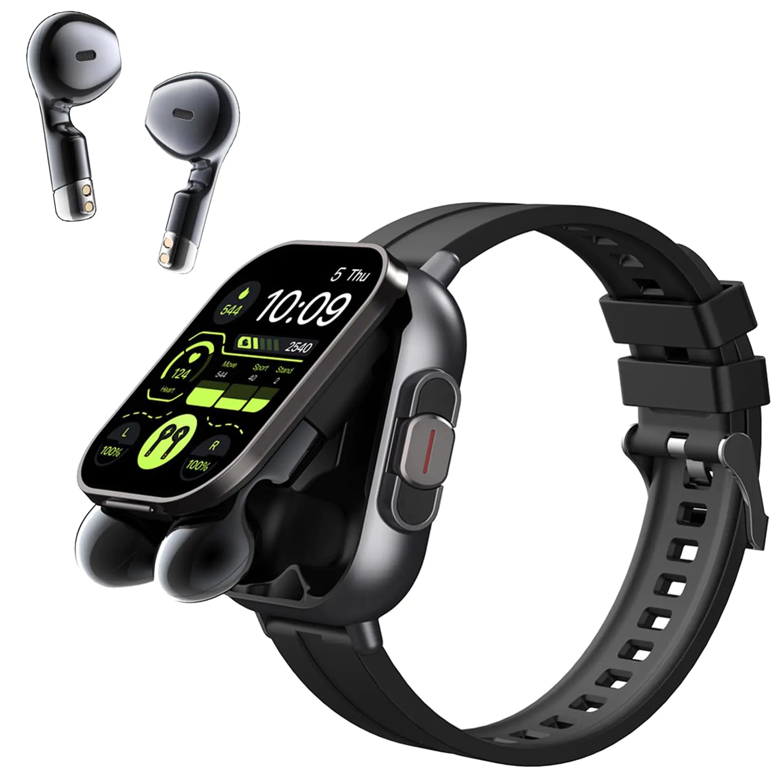 2-in-1 Smartwatch with Earbuds & Fitness Tracker HD Screen - householdessential