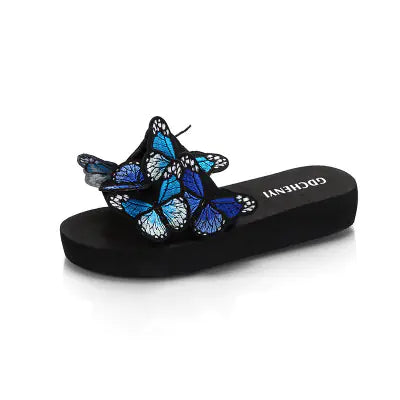 Embroidered Bow Sandals - Flat Shoes for Women