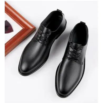 Lace - up Leather Shoes for Young Men - householdessential