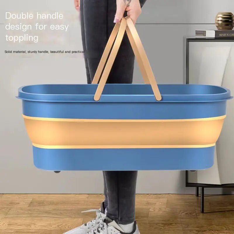Double Handle Household Mop Bucket for Cleaning - householdessential
