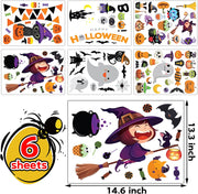 Halloween Window Clings - Halloween Window Decorations Stickers Decals Decor Cute Pumpkin Ghost Decor for Room Bathroom Kitchen