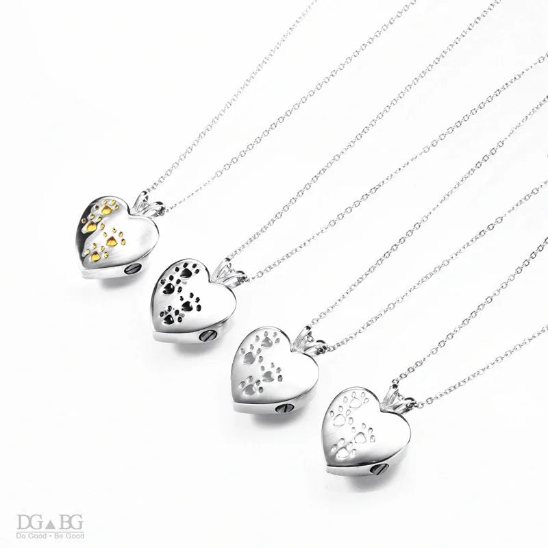 Titanium Steel Pet Urn Heart Shaped Locket Pet Cremation Jewellery - householdessential