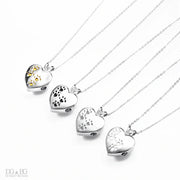 Keepsake Heart Pet Urn Titanium Steel Openable Locket Dog Caskets Cat Memorials Pendant Ash Cremation Holder Paw Print Necklace