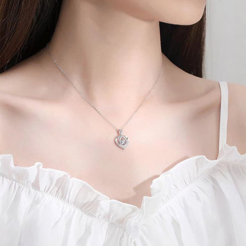 Luxury Rhinestone Heart Necklace S925 Gift - householdessential