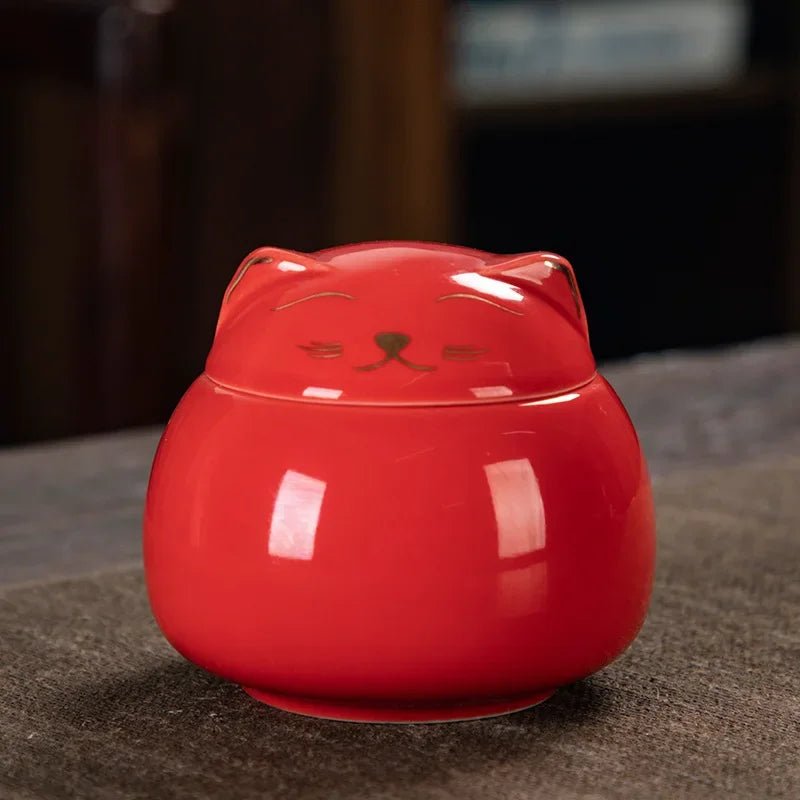 Handmade Ceramic Cat Urn - Unique Animal Memorials - householdessential