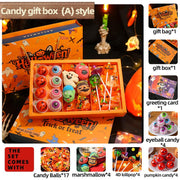 Halloween Candy Gift Box Set, 4D Lollipop Marshmallows Gummies , Various Mixed Candies Party Favors, Creative Ghost Pumpkin Bat, High-Appearance Snacks, for Kids/Children,Besties,Little Friends,Boyfriends and Girlfriends Gift 8.57 OZ (33 Count)