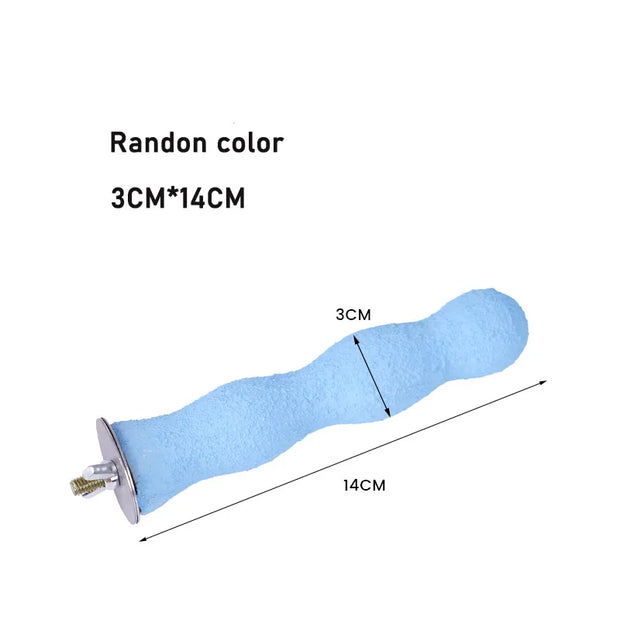 Pet Parrot Claw Grinding Stick Wooden Stick Bird Perching Sand Parakeet Grinding Bar Teeth Bites Toy for Parrot Cage Accessories