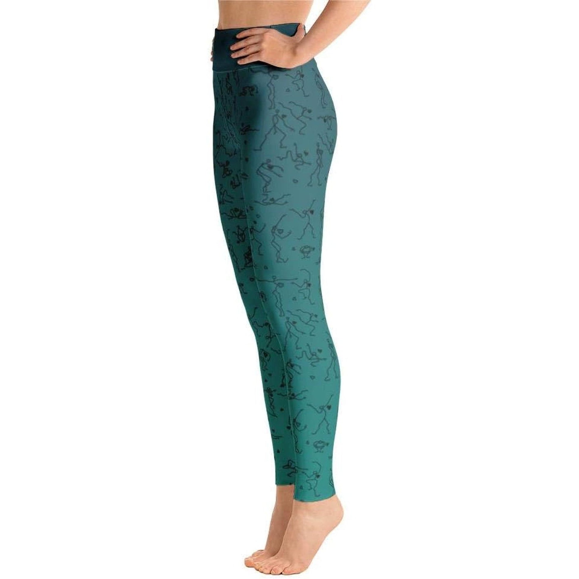 Blue - Green Ombre 'Debbie'S Dancers' Original Art Leggings by - householdessential