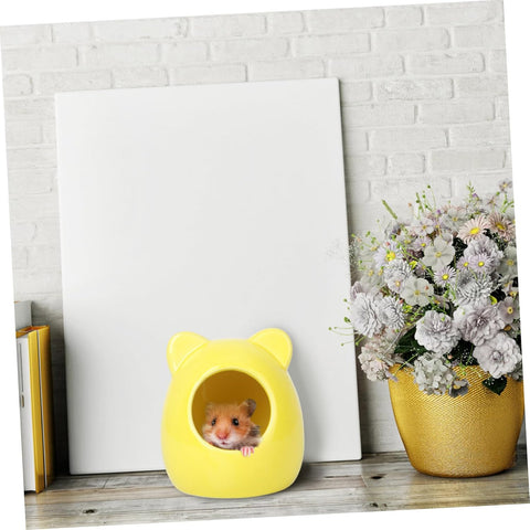 Small Cage Hamster Hideout Ceramic Nest Pet Nest Hamster House Heat-Resistant Design Random
