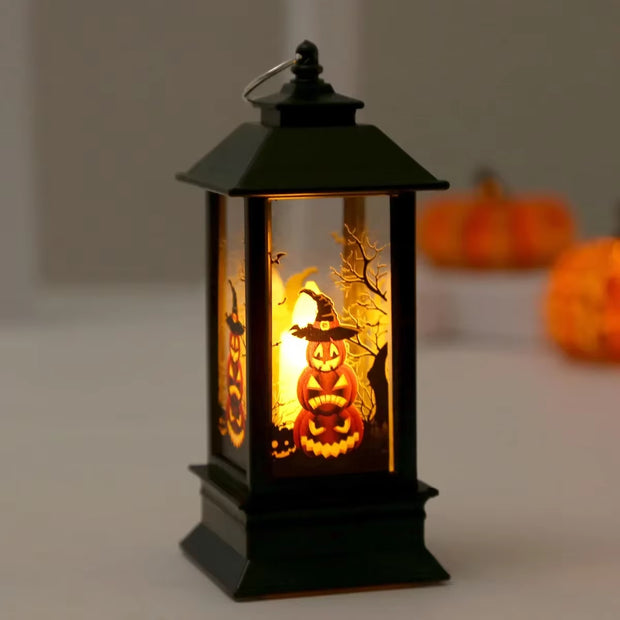 Halloween Decorations Led Candle Light Vintage Witch Castle Pumpkin Ghost Hanging LED Lantern Lamp Haloween Party Decor Supplies