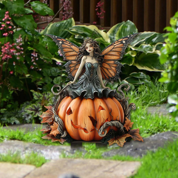 Halloween Wings Witch Pumpkin Decorations, Halloween Indoor Outdoor Decor, Halloween Decoration Ornament for Home outside Yard Lawn Garden Party