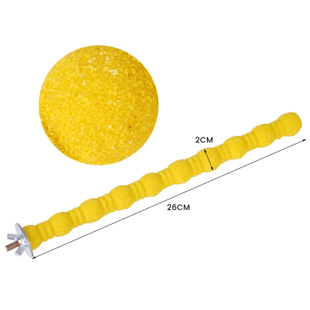 Pet Parrot Claw Grinding Stick Wooden Stick Bird Perching Sand Parakeet Grinding Bar Teeth Bites Toy for Parrot Cage Accessories