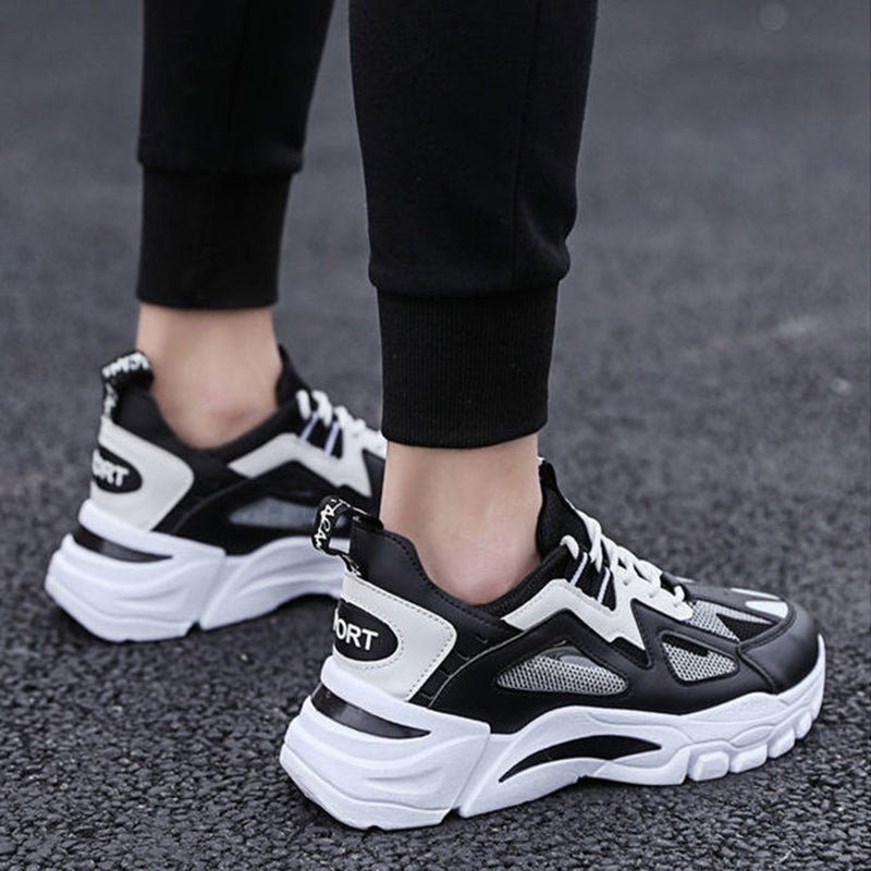 White Sneakers Men Non Slip Walking Running Shoes Sports - householdessential