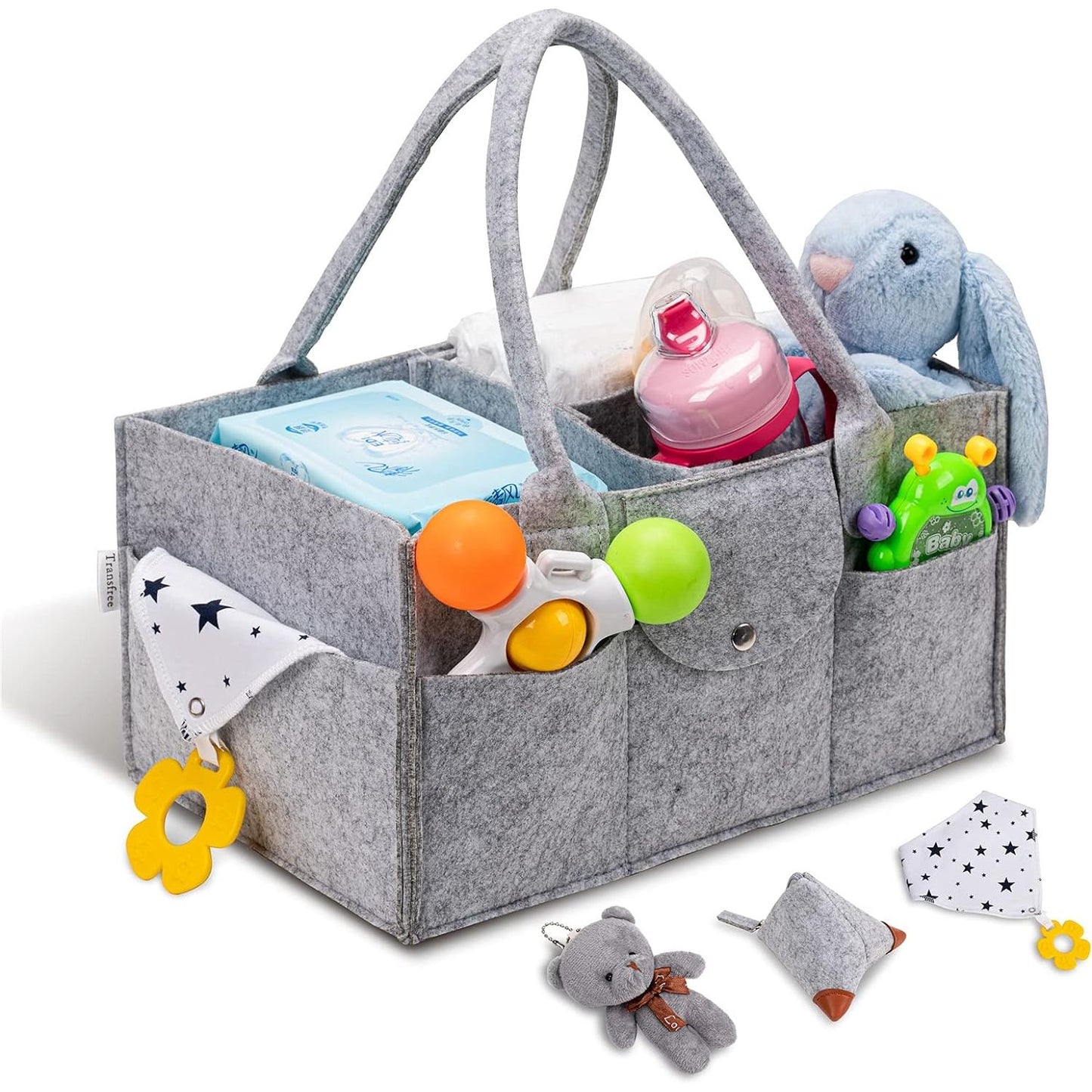 Portable Diaper Organizer - Nursery Storage Basket - Car Diaper Caddy Gift Set - householdessential