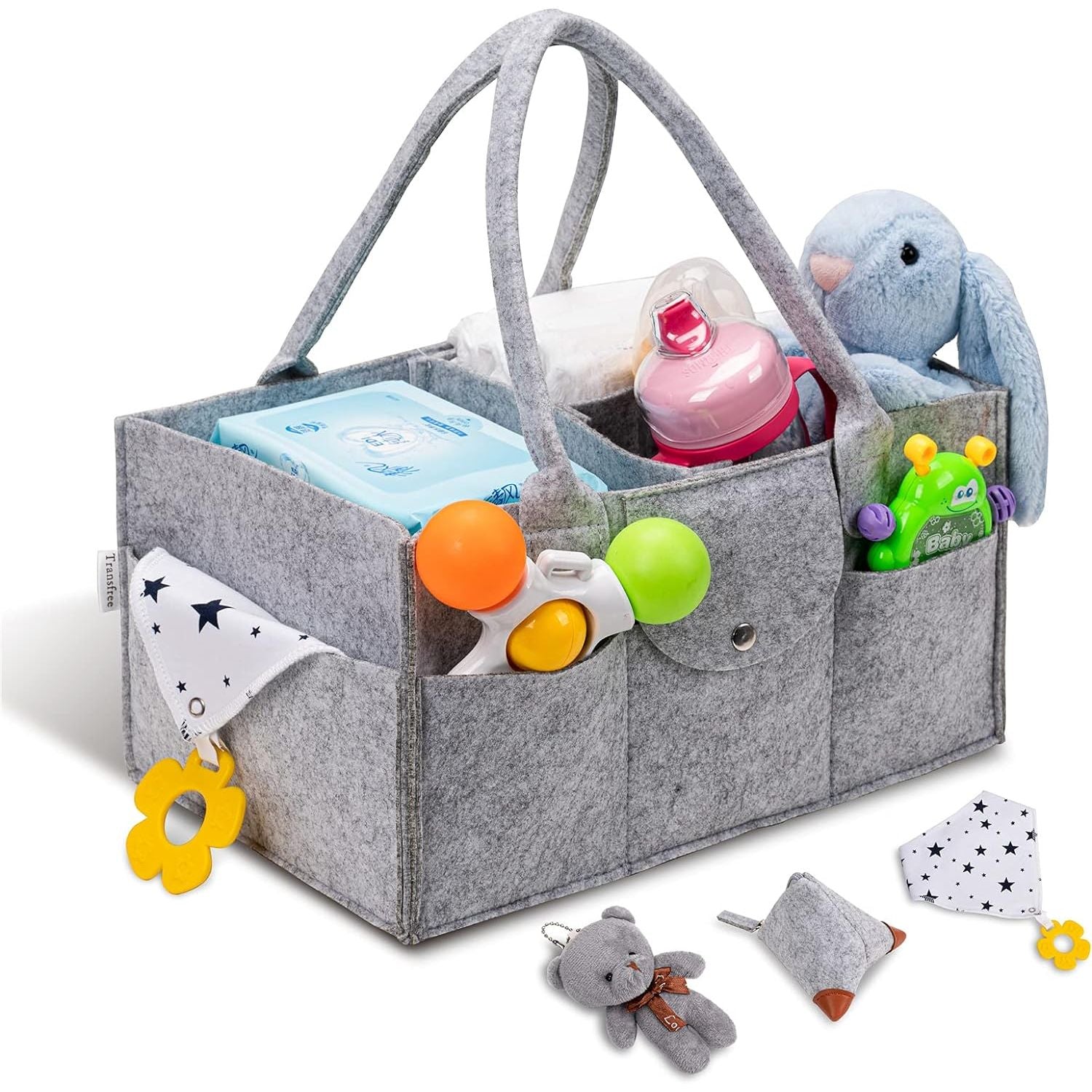 Portable Diaper Organizer - Nursery Storage Basket - Car Diaper Caddy Gift Set - householdessential