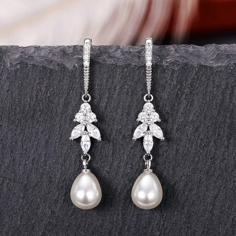 Long Pearl Earrings New Slimming Lady - householdessential