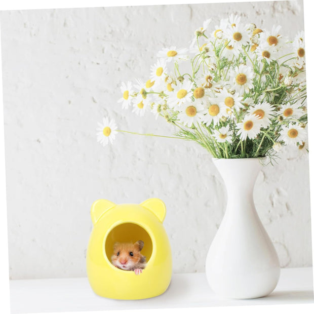 Small Cage Hamster Hideout Ceramic Nest Pet Nest Hamster House Heat-Resistant Design Random