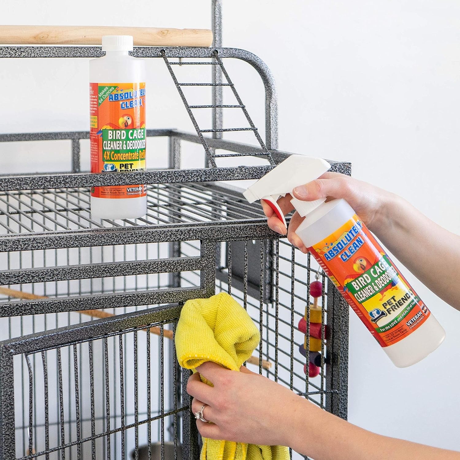 Premium Bird Cage Cleaner Spray - Powerful Natural Enzyme Formula - householdessential