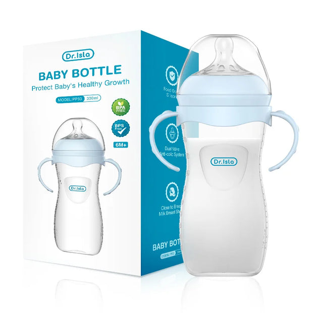 150/240/330ML Baby PP Bottle Newborn Baby Bottle with Handle Milk Bottlefeeding Baby Bottles Newborn Feeding Supplies