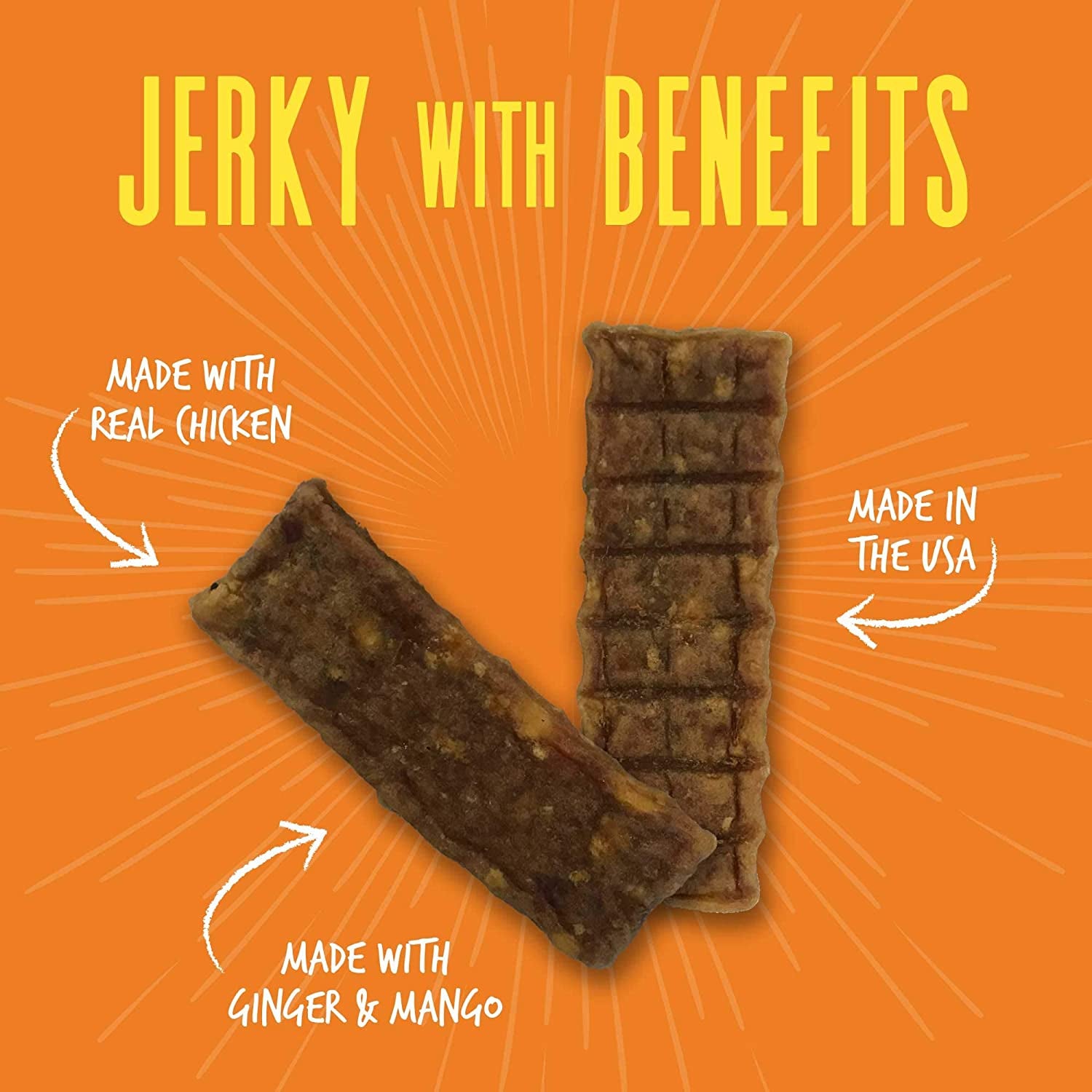 Vitality Chicken & Mango Jerky - Meaty Dog Treats for Overall Health - 12 Oz - householdessential