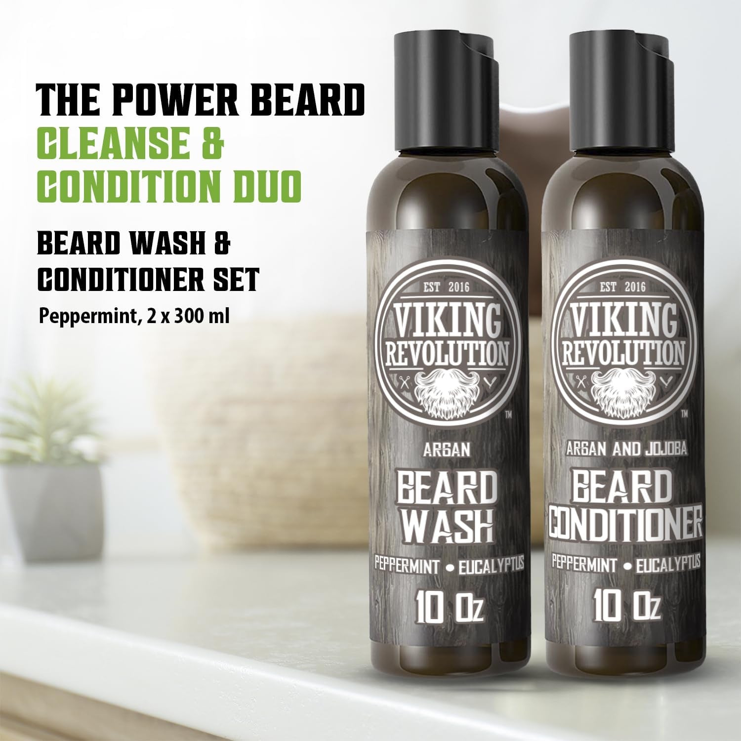 Natural Beard Shampoo & Argan Oil Conditioner Set - householdessential