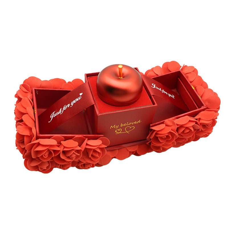 Valentine Gift Box Soap Rose Jewellery Set Eternal Flower Present - householdessential