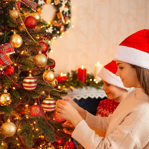 50Pcs/Box 4Cm Christmas Balls Ornament Xmas Tree Hanging Bauble Pendant 2024 Christmas Decoration for Home 2025 New Year Gifts