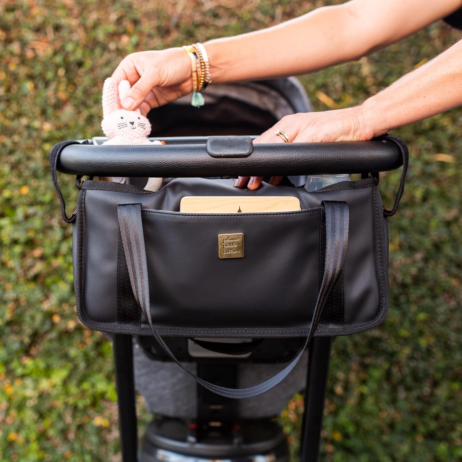 Wander Stroller Caddy, Perfect for Organization, Multiple Carry Positions, Fits Most Strollers, Black - householdessential