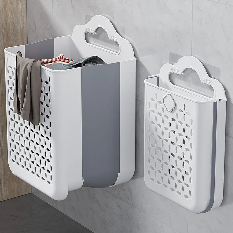 Wall-Mounted Laundry Basket & Bathroom Laundry Organizer - Dirty Clothes Storage Solution - householdessential