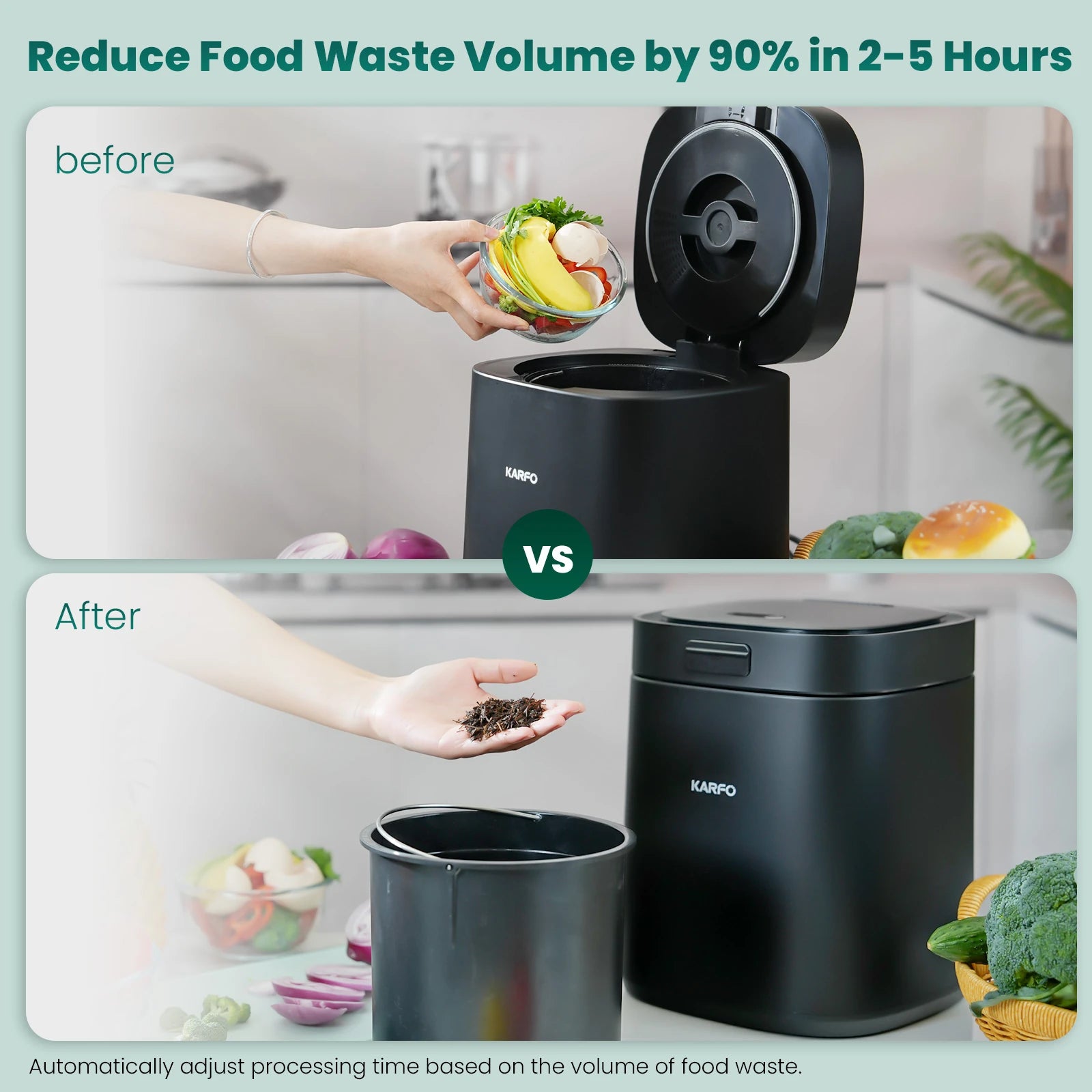 Ecostar S1 Smart Kitchen Waste Composter - Eco-Friendly Electric Bin - householdessential