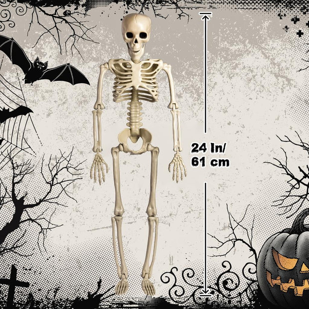 24 Inch Halloween Adjustable Skeleton Prop,Halloween Decoration Clearance,Halloween Party Decoration,Halloween Decoration Outdoor,Indoor