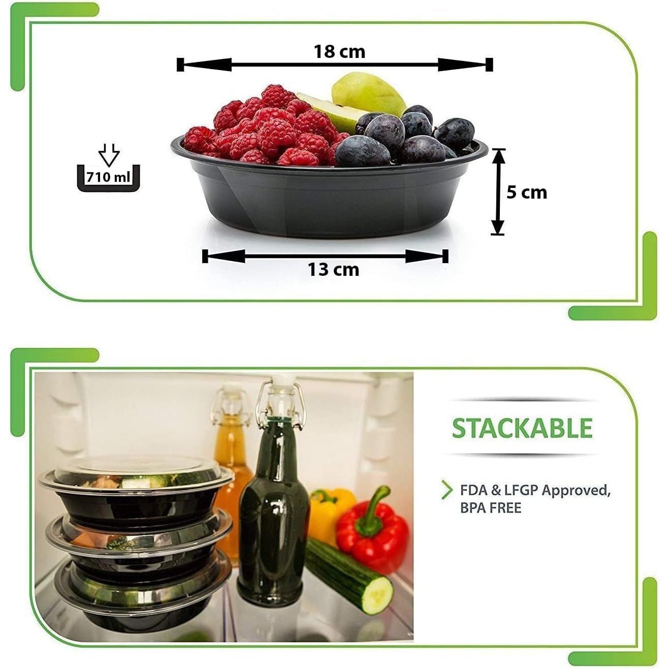[30-Pack] Reusable Meal Prep Containers - Microwavable Food Storage - Batch Cooking Boxes - householdessential
