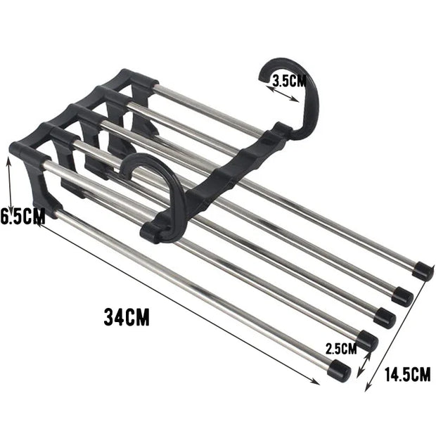 5 in 1Pants Storage Hanger Organizer Hangers save Wardrobe Space Magic Folding Pant Rack Tie Hanger Shelves Closet Organizer