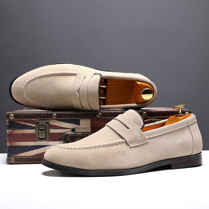 Lazy Shoes Nubuck Leather Men Casual - householdessential