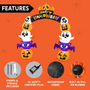Joyfy 8 Ft Halloween Inflatable Archway Stacked Pumpkins Halloween Archway Bat Decorations Inflatable with Build-In Leds,Halloween Blow up Yard Decorations