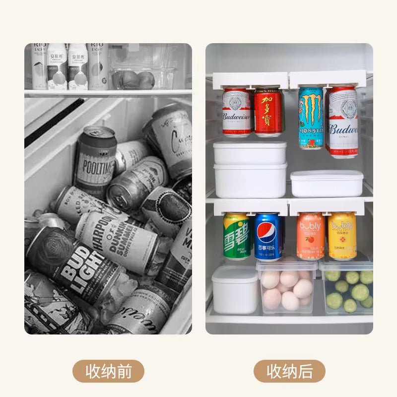 Kitchen Refrigerator Organizer Rack Soda Can Dispenser Storage Solution - householdessential