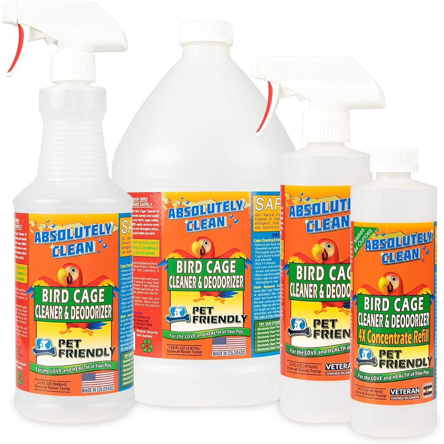 Premium Bird Cage Cleaner Spray - Powerful Natural Enzyme Formula - householdessential