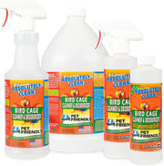 Amazing Bird Cage Cleaner and Deodorizer - Just Spray/Wipe - Safely & Easily Removes Bird Messes Quickly and Easily - USA Made - Fragrance Free (4X Concentrate - 16Oz Makes 64Oz)