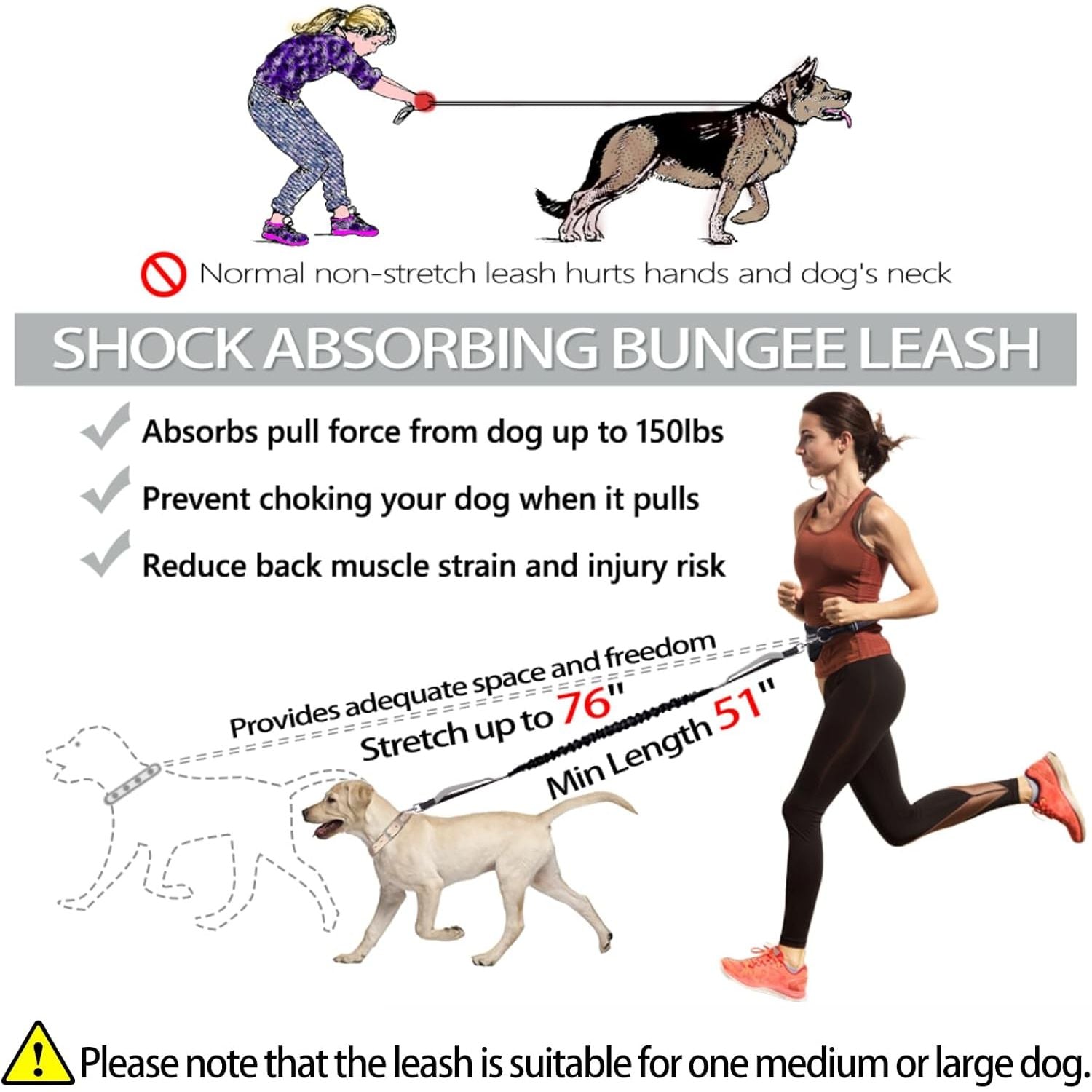 Hands Free Dog Leash with Waist Running Pouch - householdessential