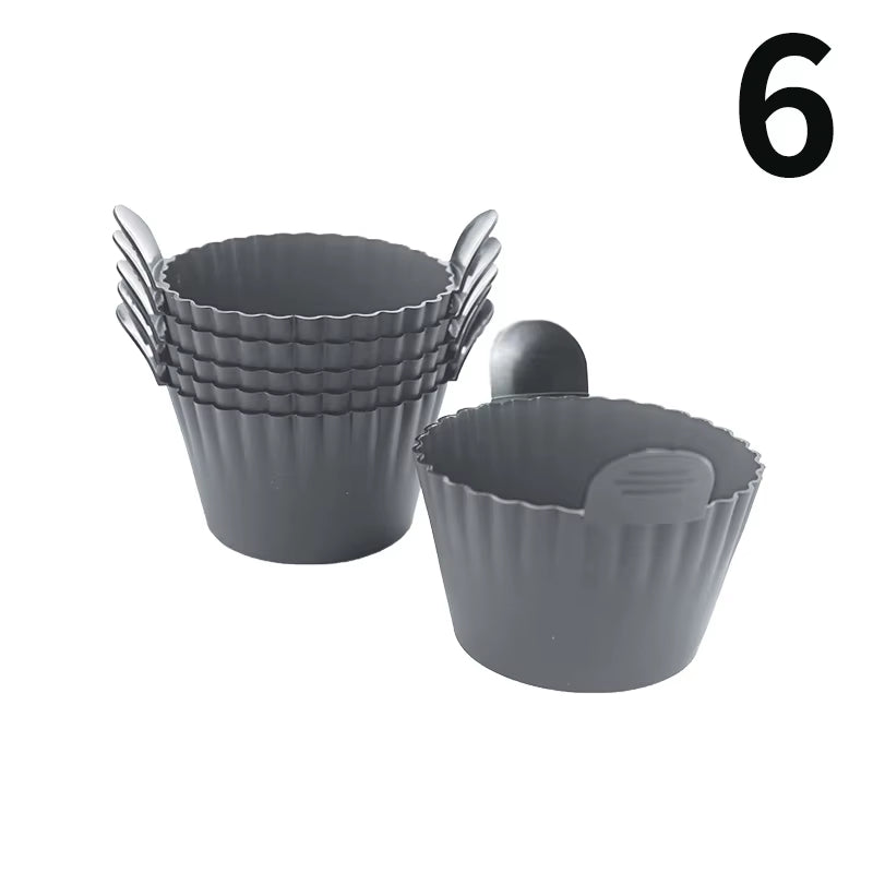 Non-Stick Silicone Bakeware Set for Air Fryer with Egg Poacher Cups - householdessential