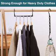 6 Pack Black Space Saving Hangers, Magic Hangers, Closet Organizers, Space Saver Hanger Organizer, Dorm Room Essentials