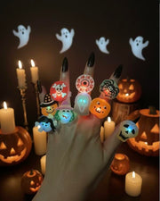 Halloween LED Light up Rings Dreamy 3D Flashing Glow Rings Non Candy Trick or Treat Halloween Gift Party Favor for Kids and Adults 50PCS Costume Ideas DIY Halloween 2025 New