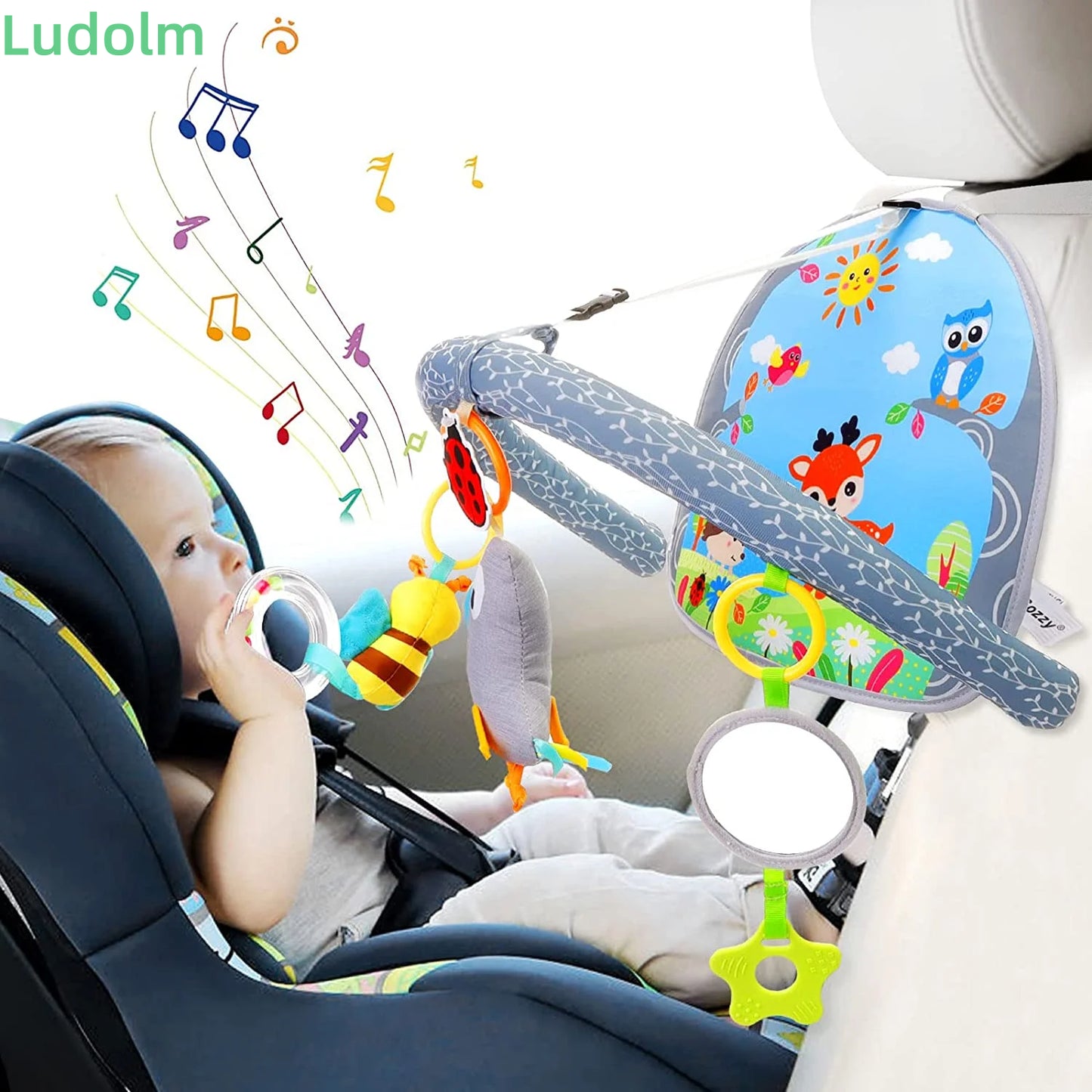 Adjustable Infant Car Seat Toys: Sensory Hanging Toy for Babies on the Go - householdessential