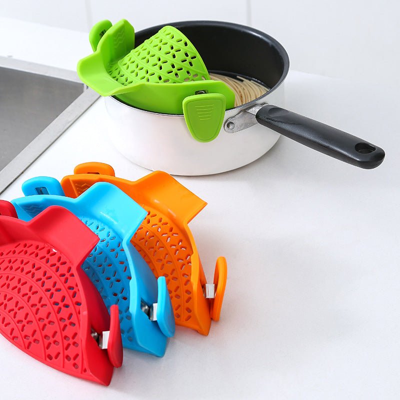Kitchen Gadgets Silicone Pot Side Drain Stopper - householdessential