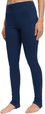 Yoga Pants for Women High Waisted Tummy Contro Butt Lifting Stretch Yoga Leggings with Pockets, Navy Blue, M