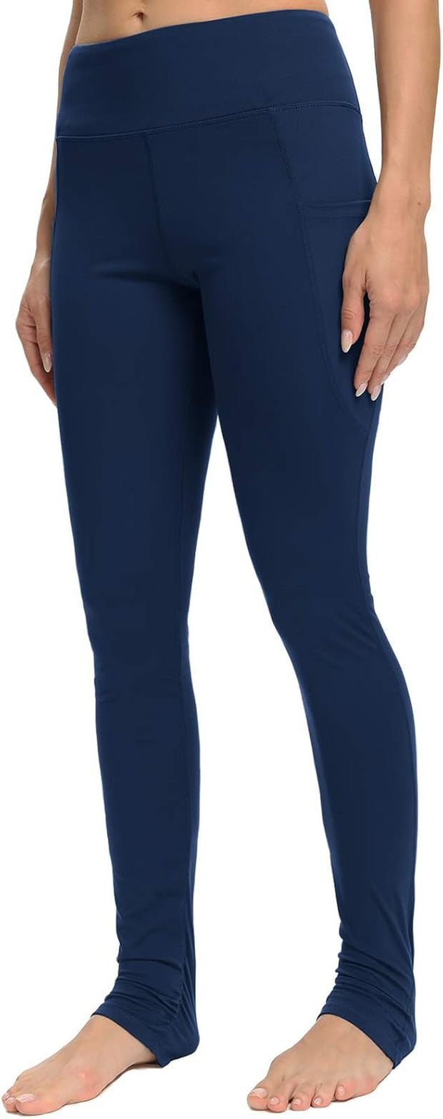 Yoga Pants for Women High Waisted Tummy Contro Butt Lifting Stretch Yoga Leggings with Pockets, Navy Blue, M