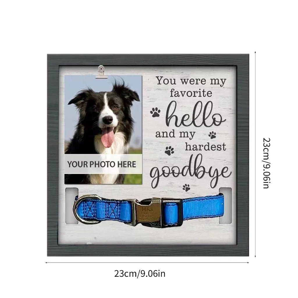 Pet Picture Frame Memorials Dog Collar Frame Remembrance Sympathy Gift for Loss - householdessential