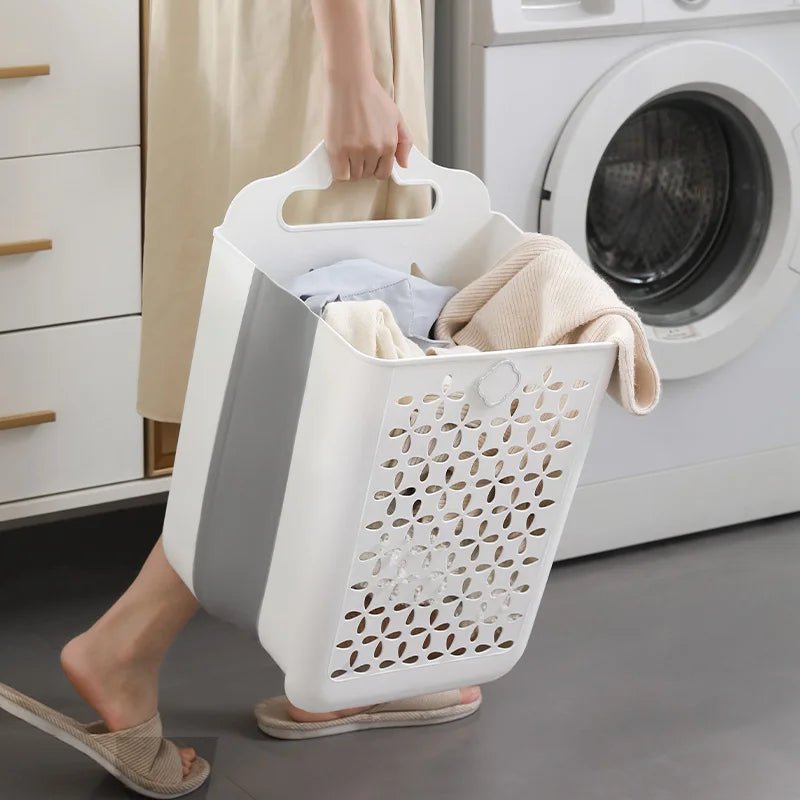 Wall-Mounted Laundry Basket & Bathroom Laundry Organizer - Dirty Clothes Storage Solution - householdessential